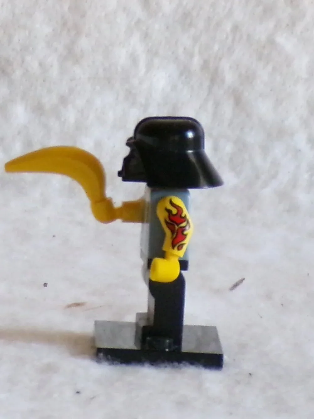 Lego Custom Banana Bank robber with Darth Vader Mask